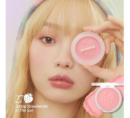 Peripera PURE BLUSHED SUNSHINE CHEEK 027 STRAWBERRY PINK (SOFT BERRY)