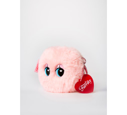 Glow Pink Furry Pouch Keyring