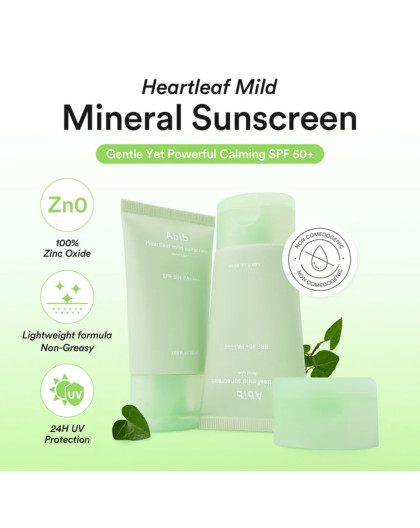abib HEARTLEAF MILD SUNSCREEN RELIEF TUBE SPF50+ PA++++ 50ml